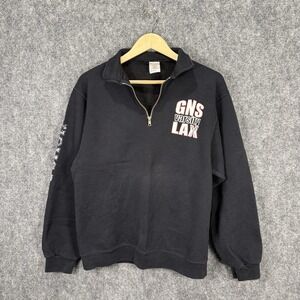 Jerzees‎ Super Sweats Quarter Zip Sweatshirt GNS Varsity LAX Mens M Black